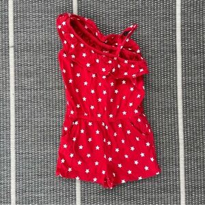 Red/White Star Ruffle Romper, 4T